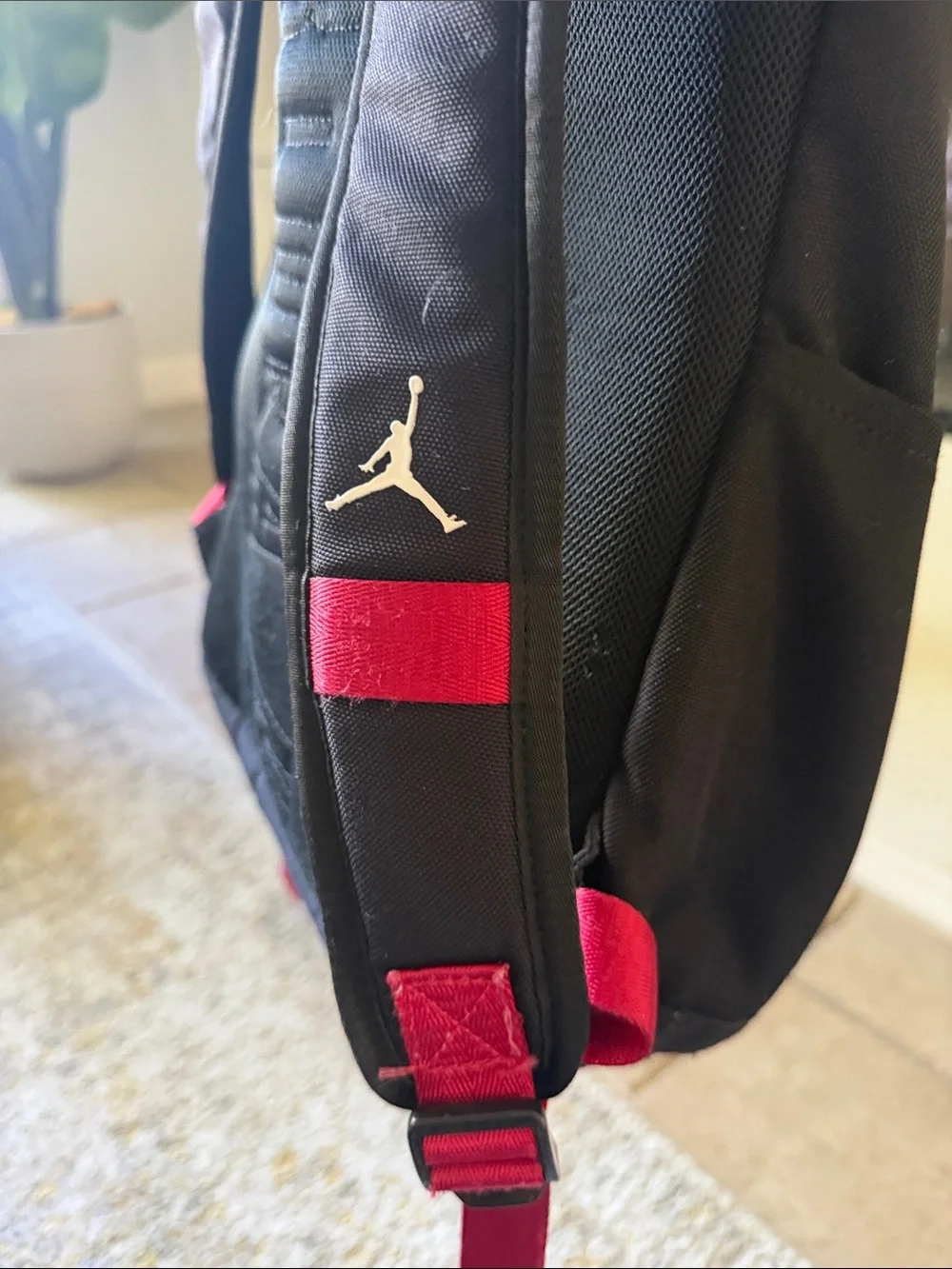 Jordan Black Backpack with Red Accents